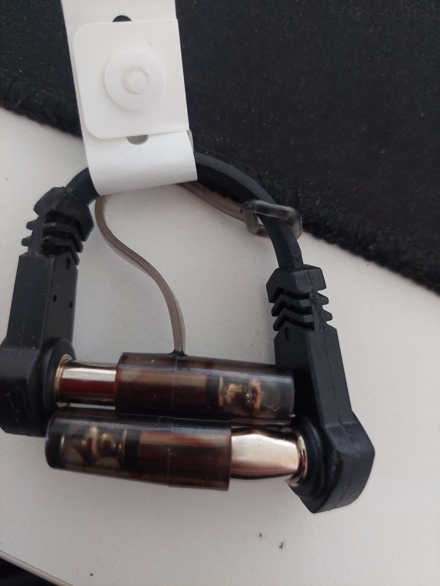Kabel do efektu patch Jack 6,3 mam mono 10 cm - uszkodzony