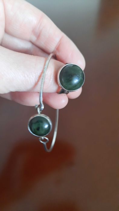 srebro prl bransoletka z pierścionkiem stara srebrna biżuteria prl