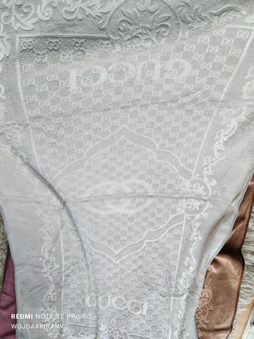 Ręczniki granat turkus z mikrofibry 70x140cm