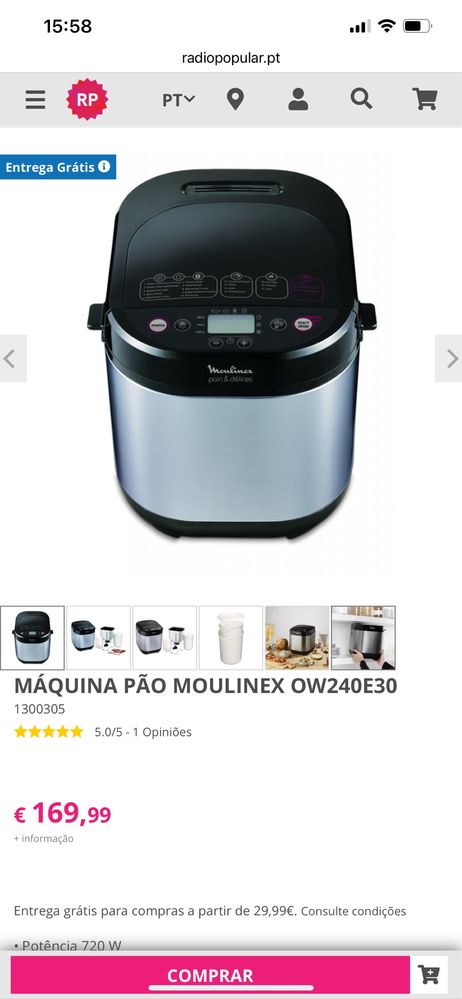 Maquina de pão Moulinex Pain & Delices