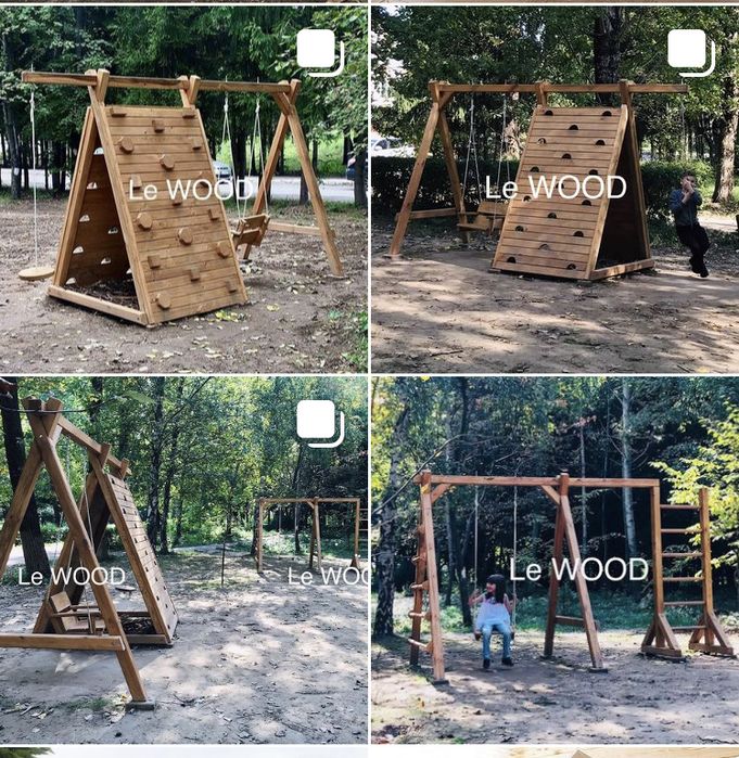 Майданчик дитячий. Комплекс. Будинок. Бесідка. Гірка. Гойдалка. Стіл.