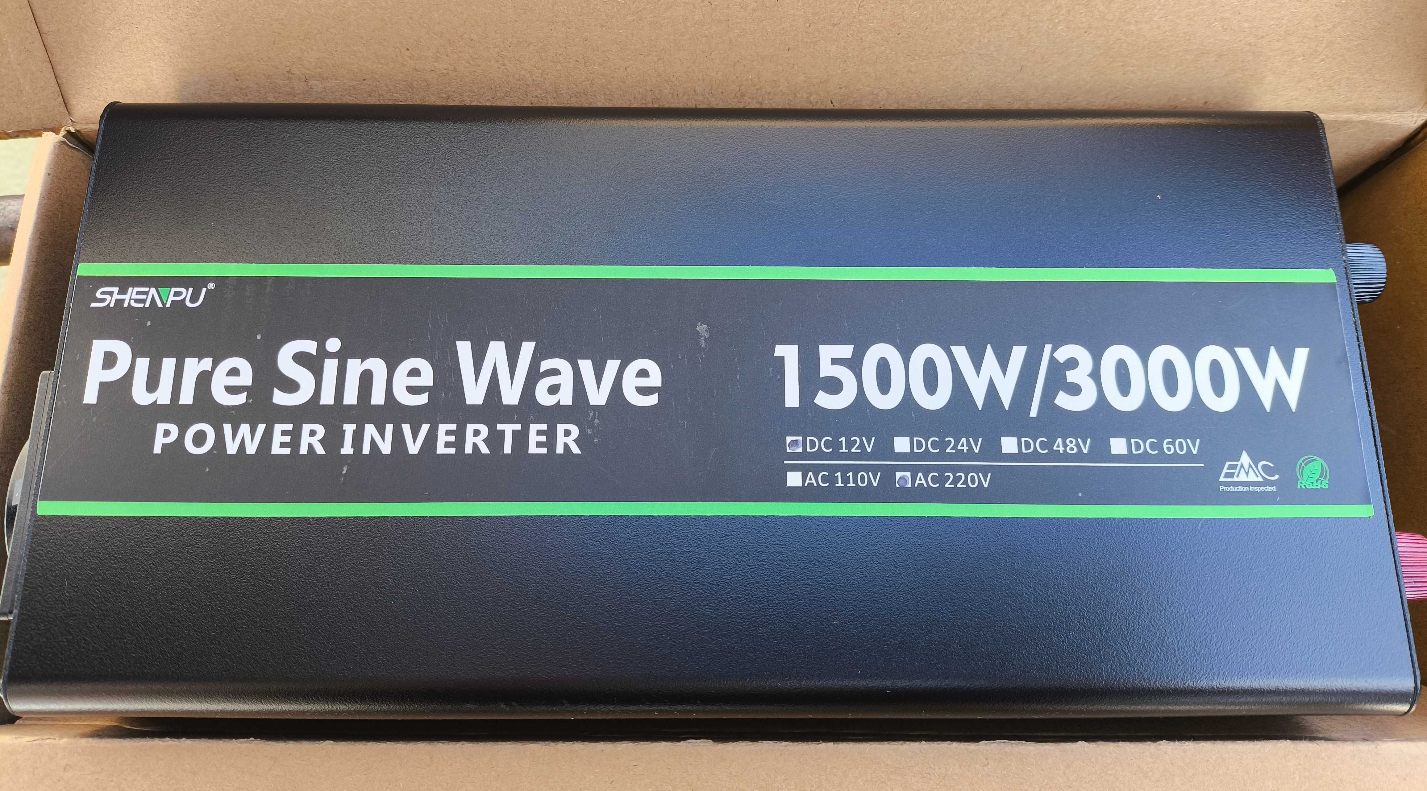 Інвертер Shenpu 12V 3000W 50Hz Pure Sine Wave