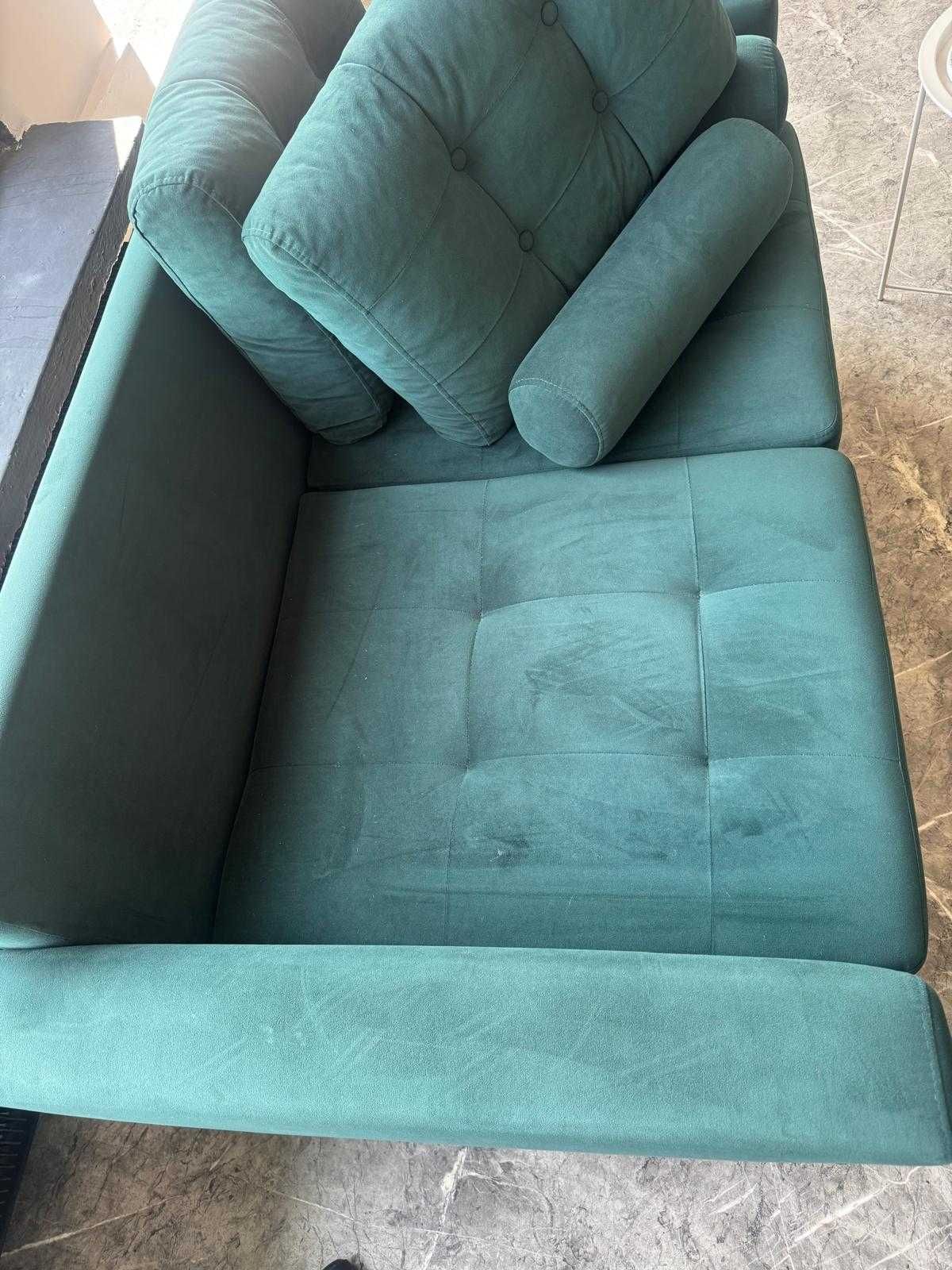 SOFA butelkowa zieleń, stan dobry.