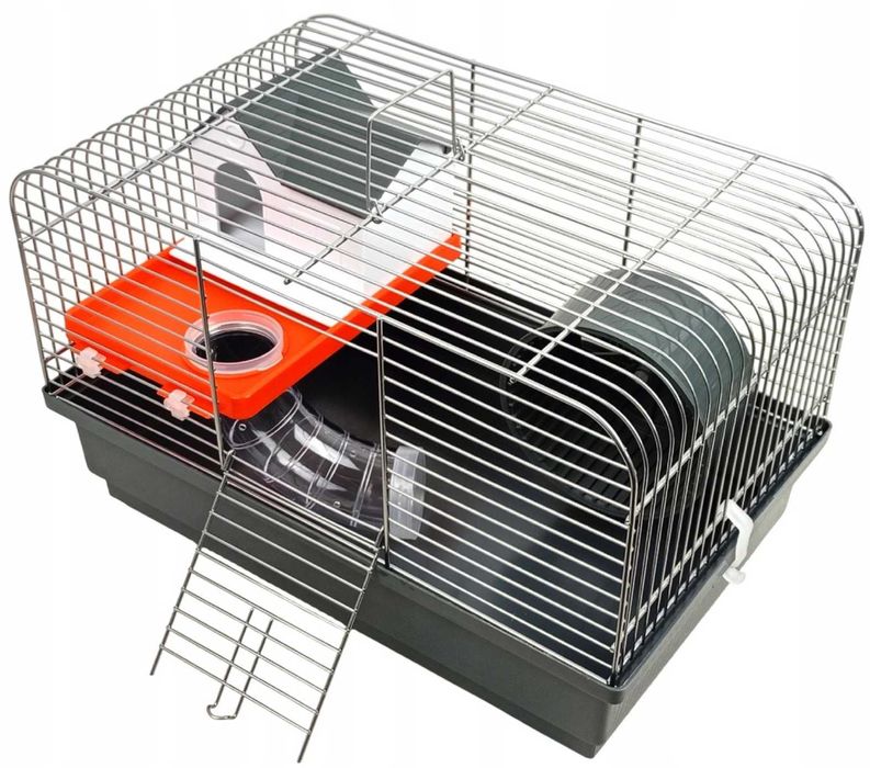 Klatka dla chomika z kuwetą, domek, tunel, kołowrotek