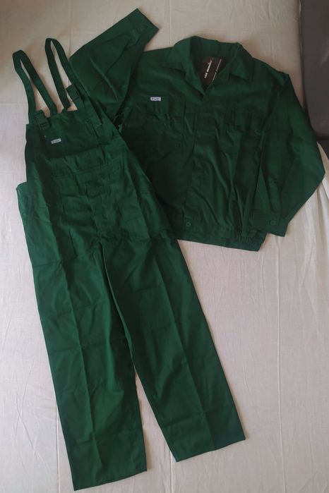 Nowy komplet roboczy zielone ubranie BHP odzież ochronna L XL + gratis