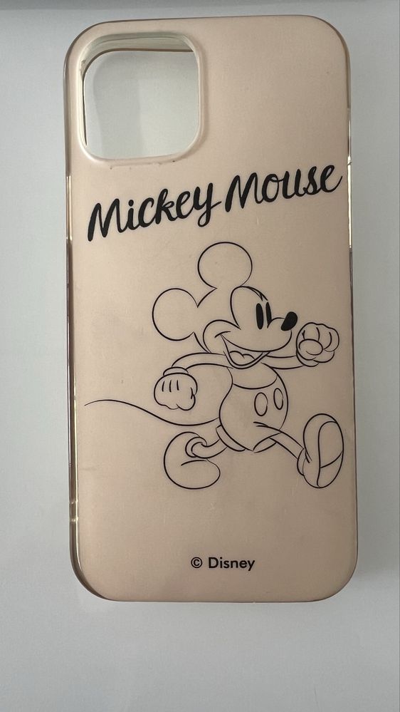 iPhone 12 Pro case etui pokrowiec Złoty Mickey Mouse Czarny z paskiem