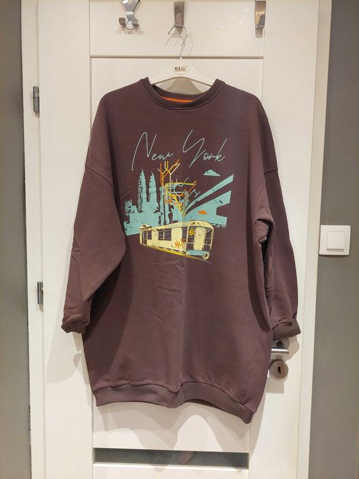 CrazyTravelBag długa bluza oversize M Nowy Jork