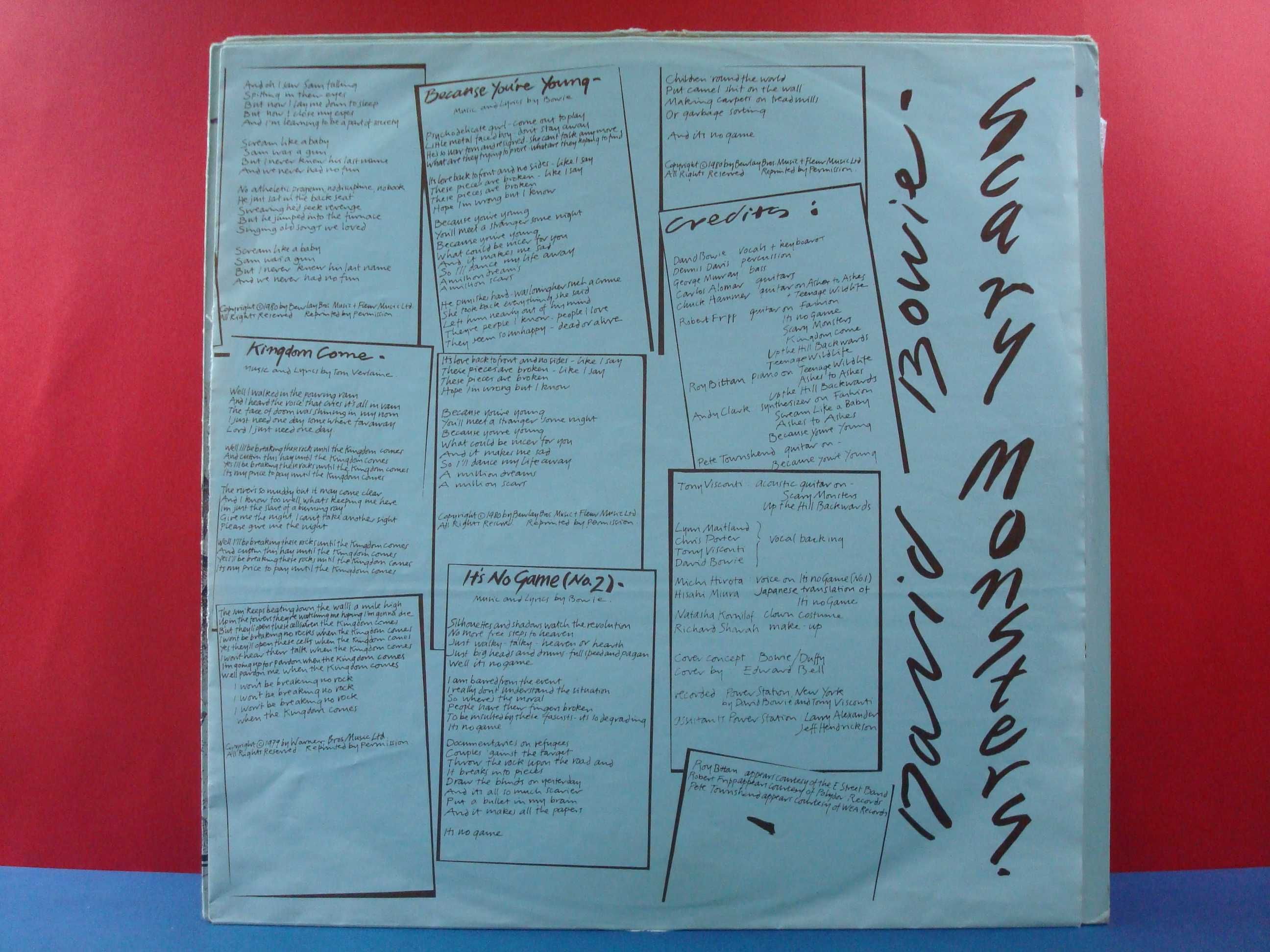 David Bowie - Scary Monsters/ VG Plus / LP "Reissue" / EU / 1983