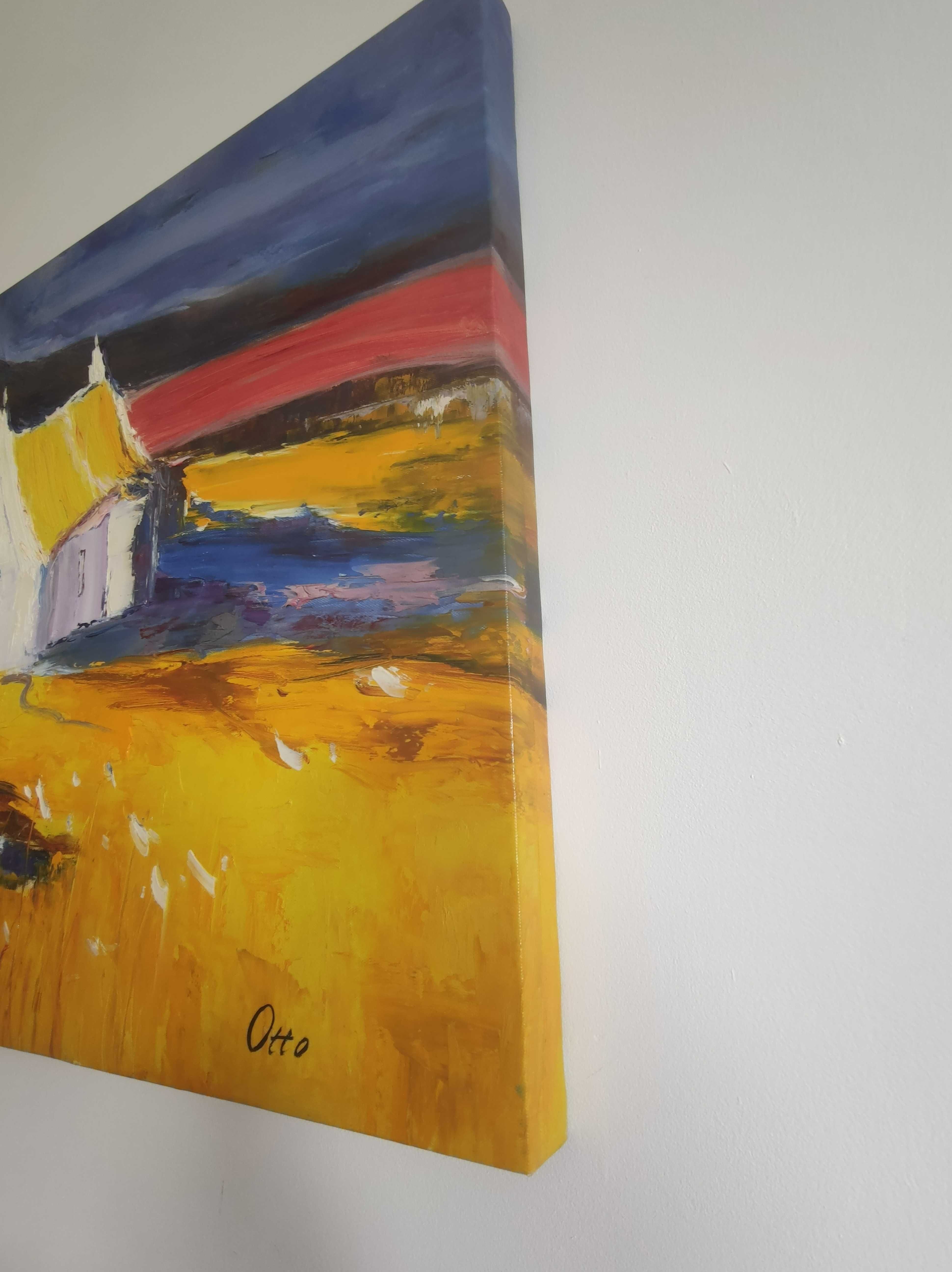 Obraz na płótnie 50×60 cm, malowany ręcznie farbami akrylowymi