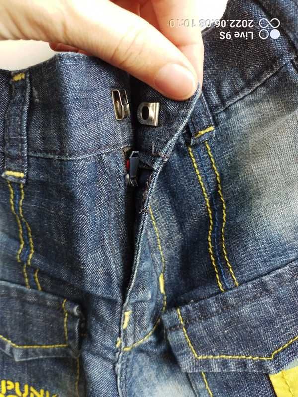 BEZ WAD Jeansowe spodenki szorty 68-74cm 6-9 miesięcy #967
