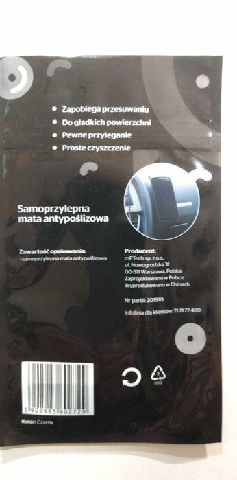Samoprzylepna Mata Antypoślizgowa SMARTY czarna