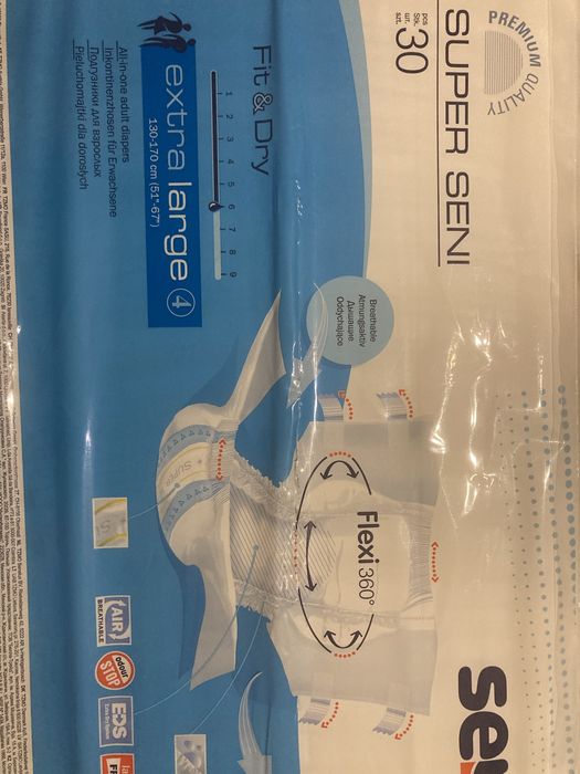 Super Seni fit&dry, na rzepy (jak pampersy) rozm. 4 (extra large)