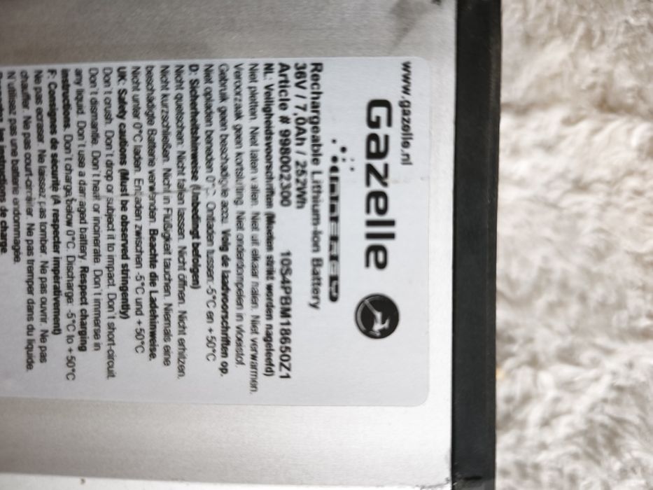 Gazelle,bateria 36V 7Ah w pełni sprawna