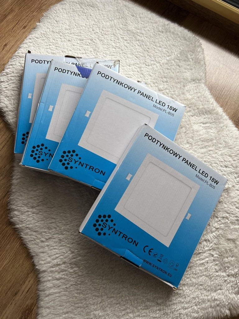Panel LED podtynkowy kwadratowy, Syntron, biały, 18W, 1 sztuka