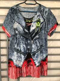 Sukienka bluzka/tunika z nadrukiem 3D Ramoneska rozmiar 44