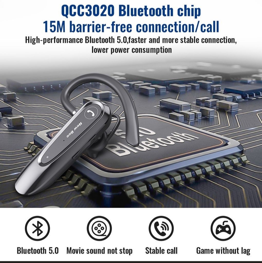 Гарнітура Bluetooth New Bee LC-B45 Black + чехол B45B
