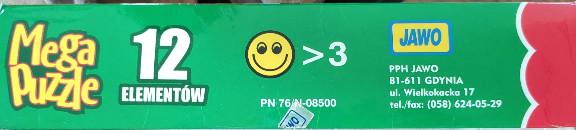 Mega Puzzle dla najmłodszych 12 elementów farma