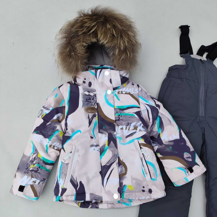 Зимовий дитячий термокомбінезон для дівчинки флісі мембрана теплий