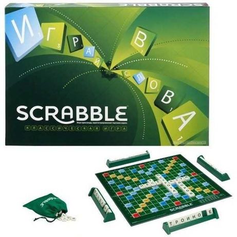 Настольная игра "Scrabble", оригинал Mattel, русский алфавит, новая