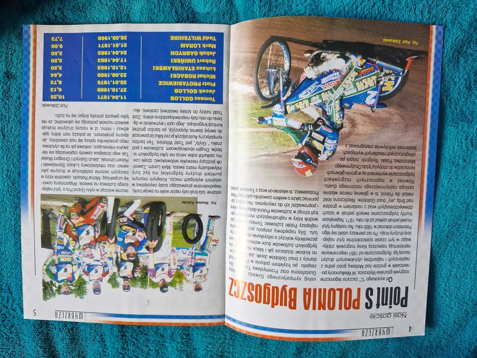 Żużel program zapisany GKS Wybrzeże Polonia Bydgoszcz 01.04.2002
