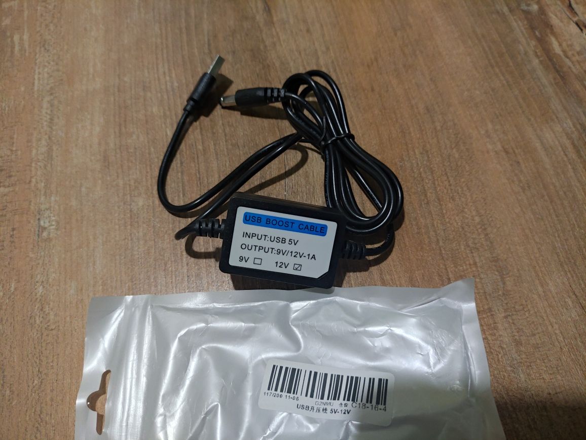 Блочек дріт провод для роутера 12v 1a usb dc з 5v на 12v вольт