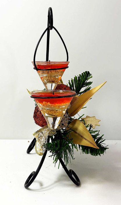 Stroik świąteczny na metalowym stojaku 33cm / 30cm