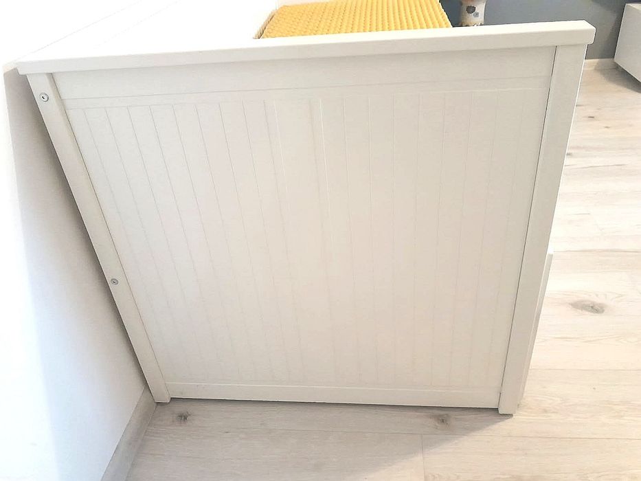 Łóżko leżanka HEMNES IKEA 3 szuflady 2 materace białe 80x200