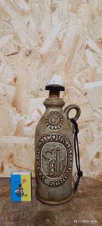 Vintage West Country Farm Scrumpy Pottery Bottle With Original Label.