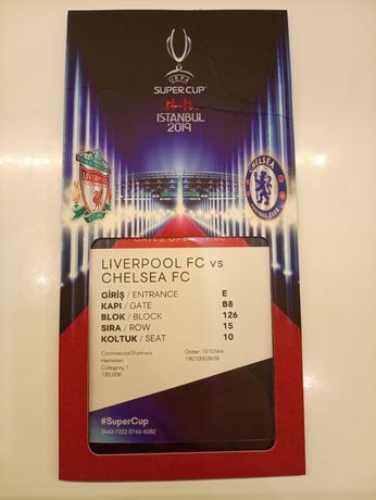 Bilet kolekcjonerski UEFA Supercup 2019 Liverpool Chelsea