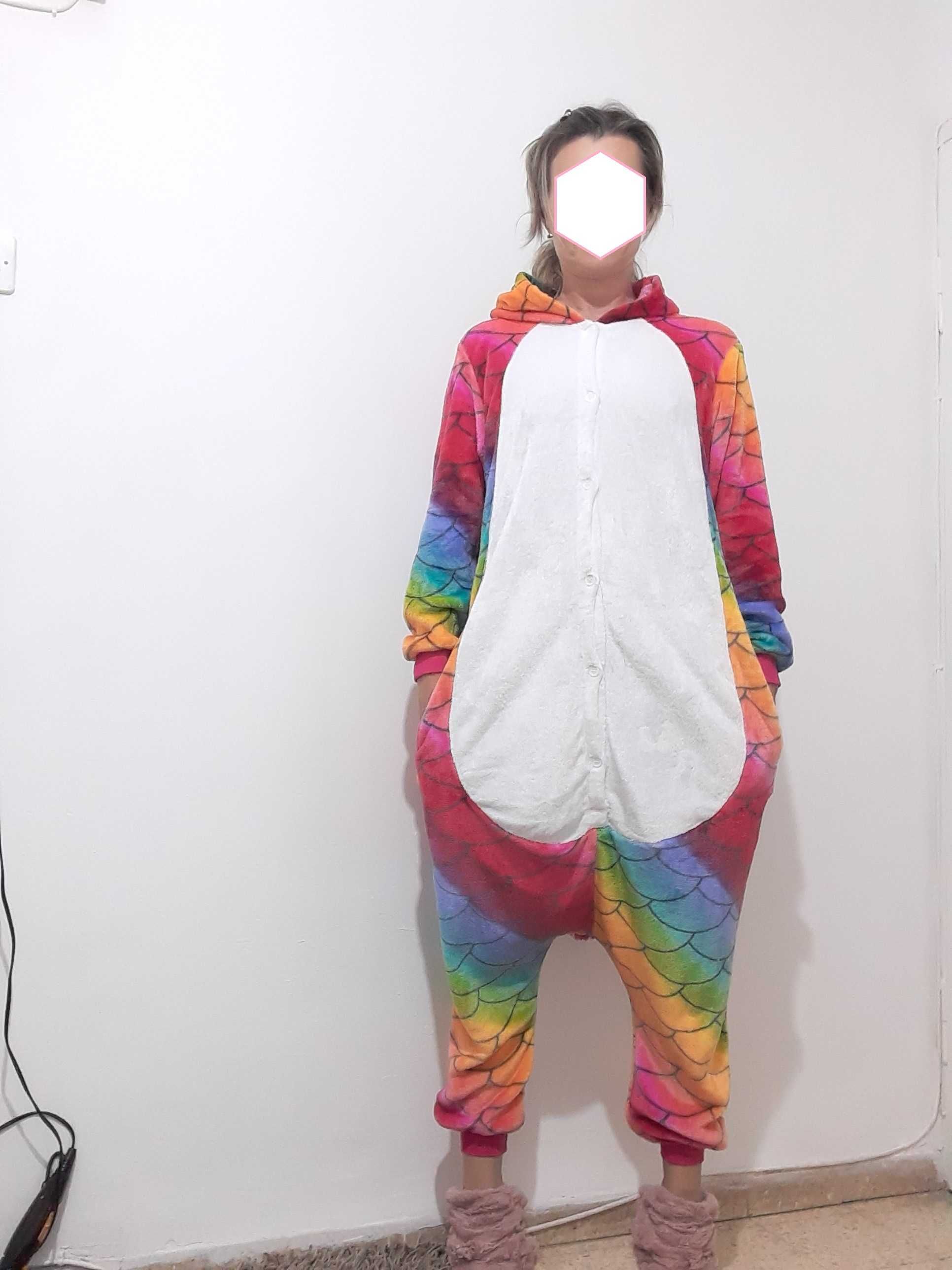 Пижама кигуруми зимний человечек комбинезон единорог домашняя одежда