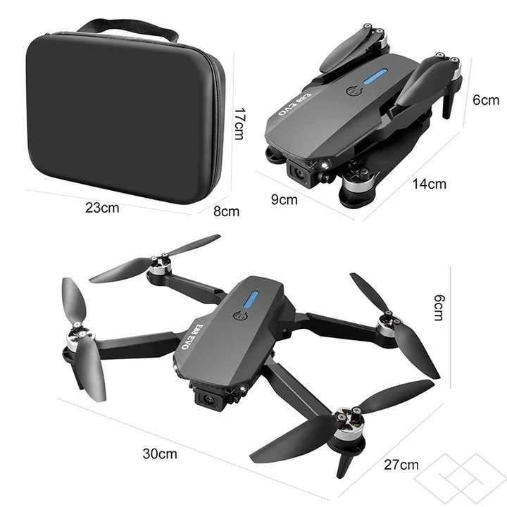 DRON EVO E88 2 kamery 6K wifi FPV zawis 2000m 45min lotu+3 AKUMULATORY