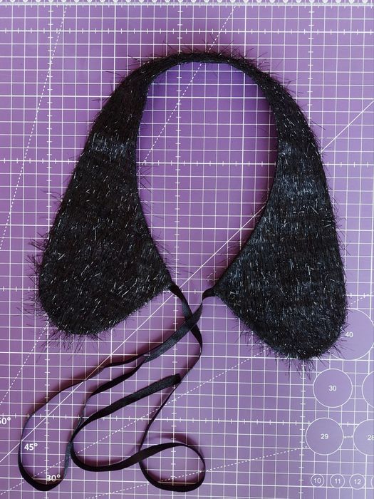 Czarny kołnierzyk ze wstążką nowy bez metki