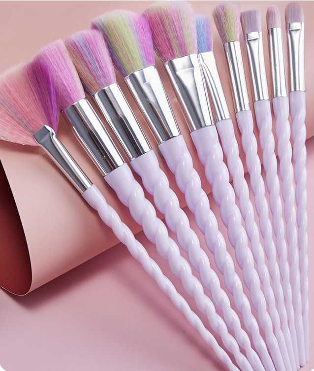 Кисти для макияжа единорог в стиле unicorn brushes набор кистей