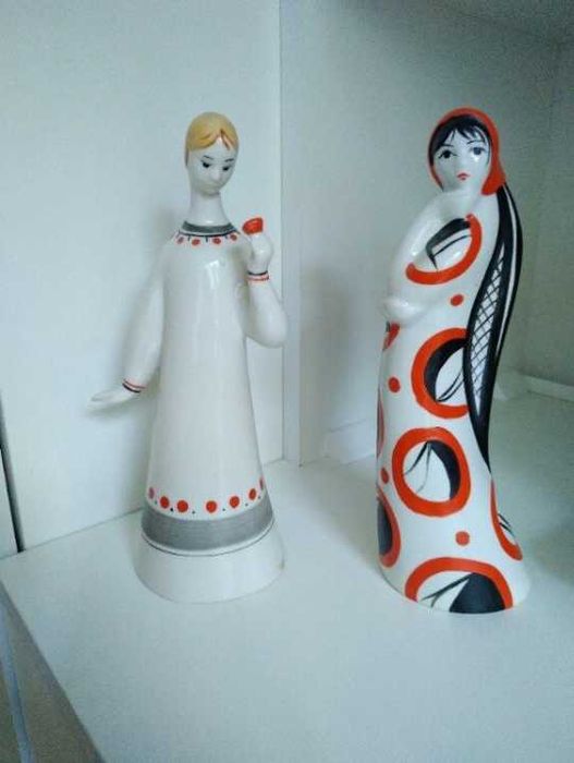 Статуэтки Ссср Гжель оригинал клеймо Азарова 1950-60гг фарфор