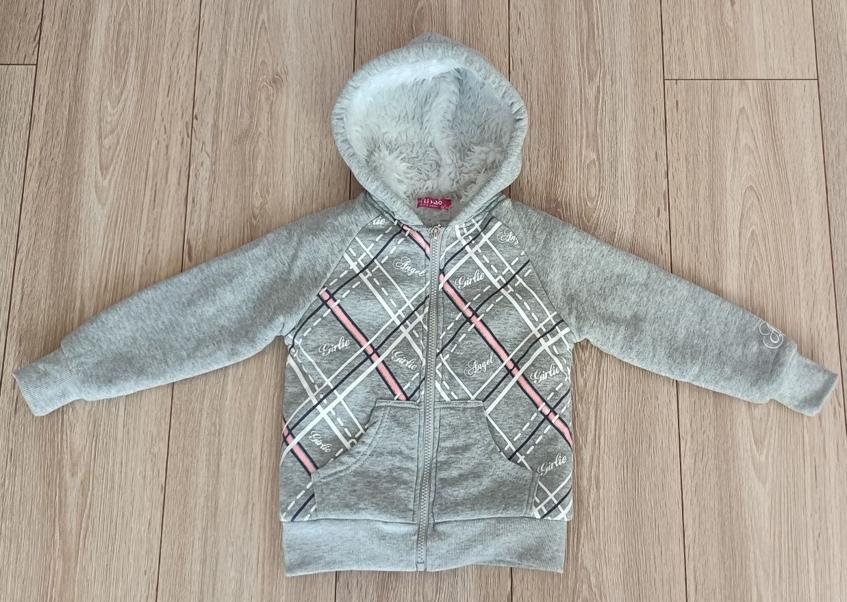 Ciepła bluza, kurtka z futerkiem, r. 98-104
