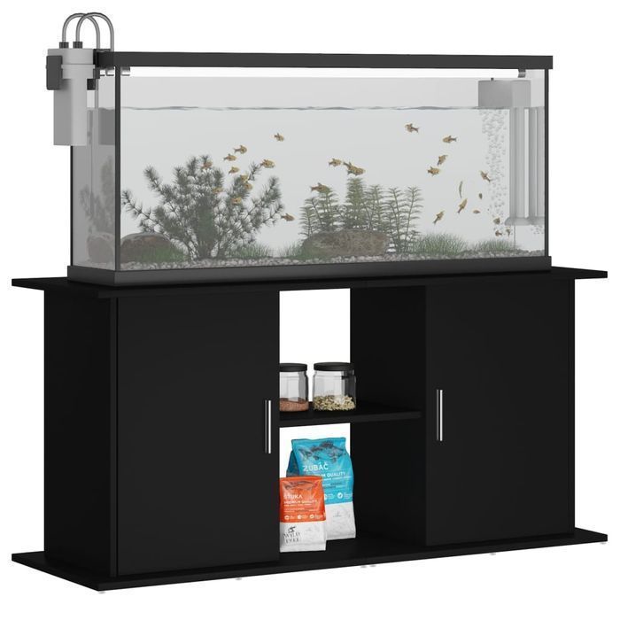 Szafka pod akwarium czarna, 121x41x58 cm, elegancka i funkcjonalna