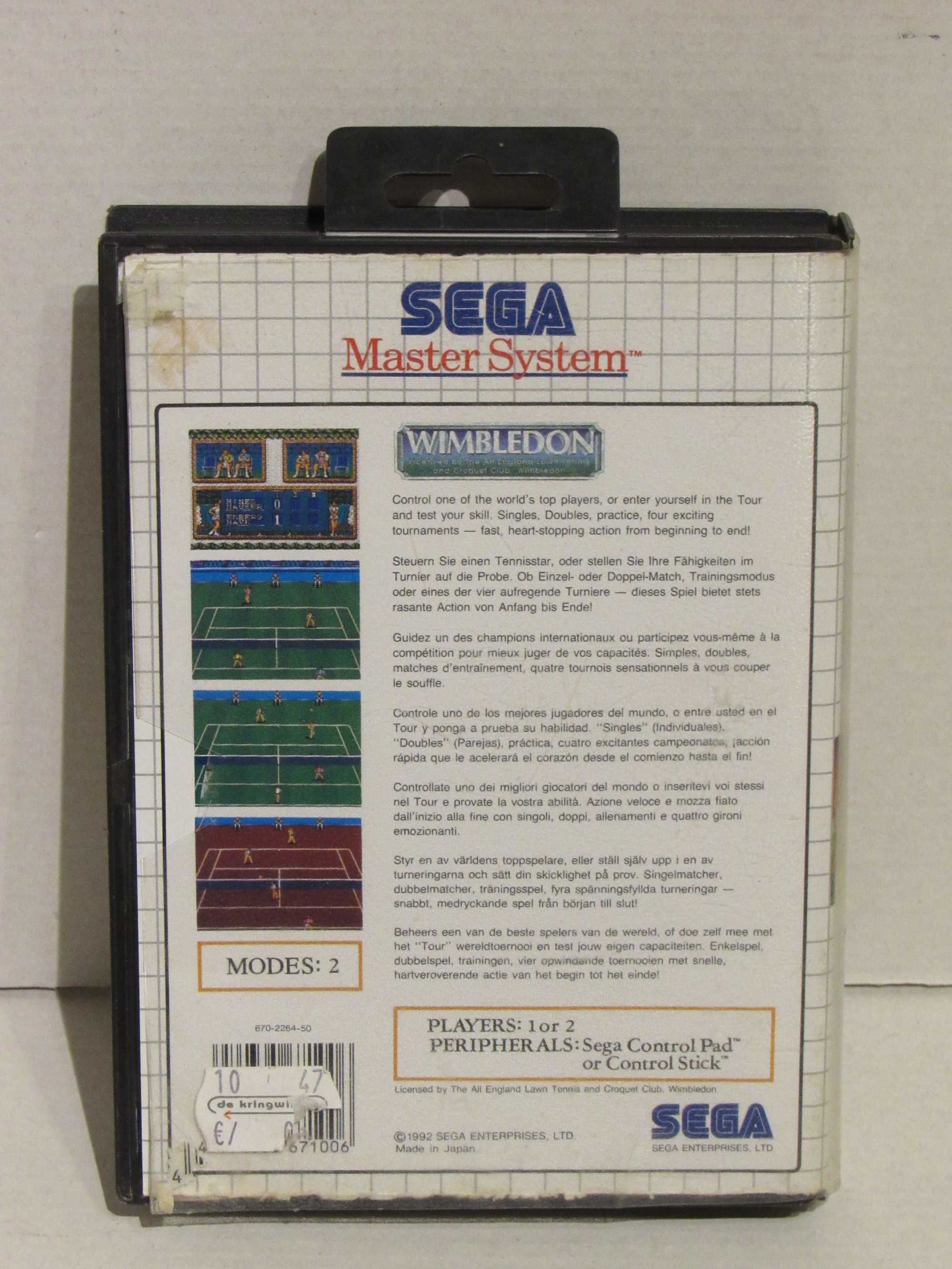 Jogo Sega Master System Wimbledon