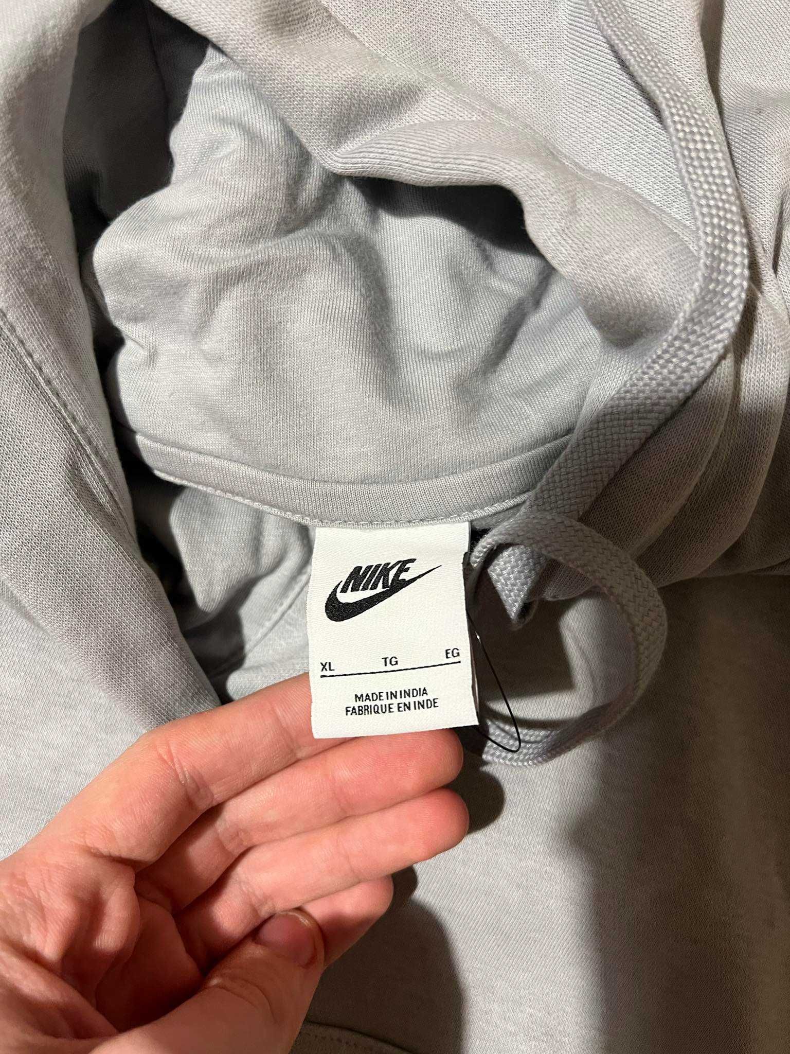 Bluza z kapturem Nike Hoodie Fleece Basic Club Light Smoke XL