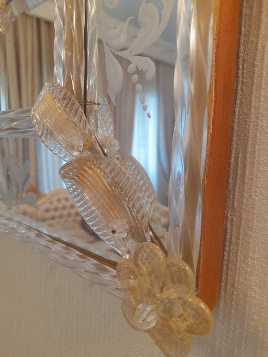 Дзеркало винтажне антикварне. Венеційське скло. Ручна робота