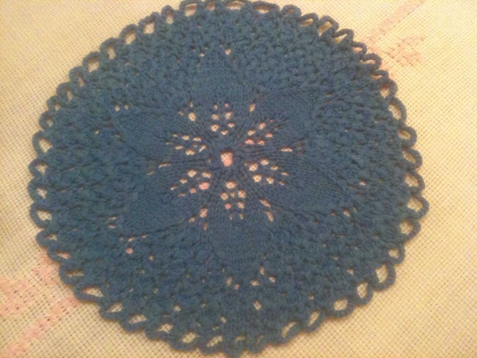 набор подарочный вязанные салфетки 4шт синие