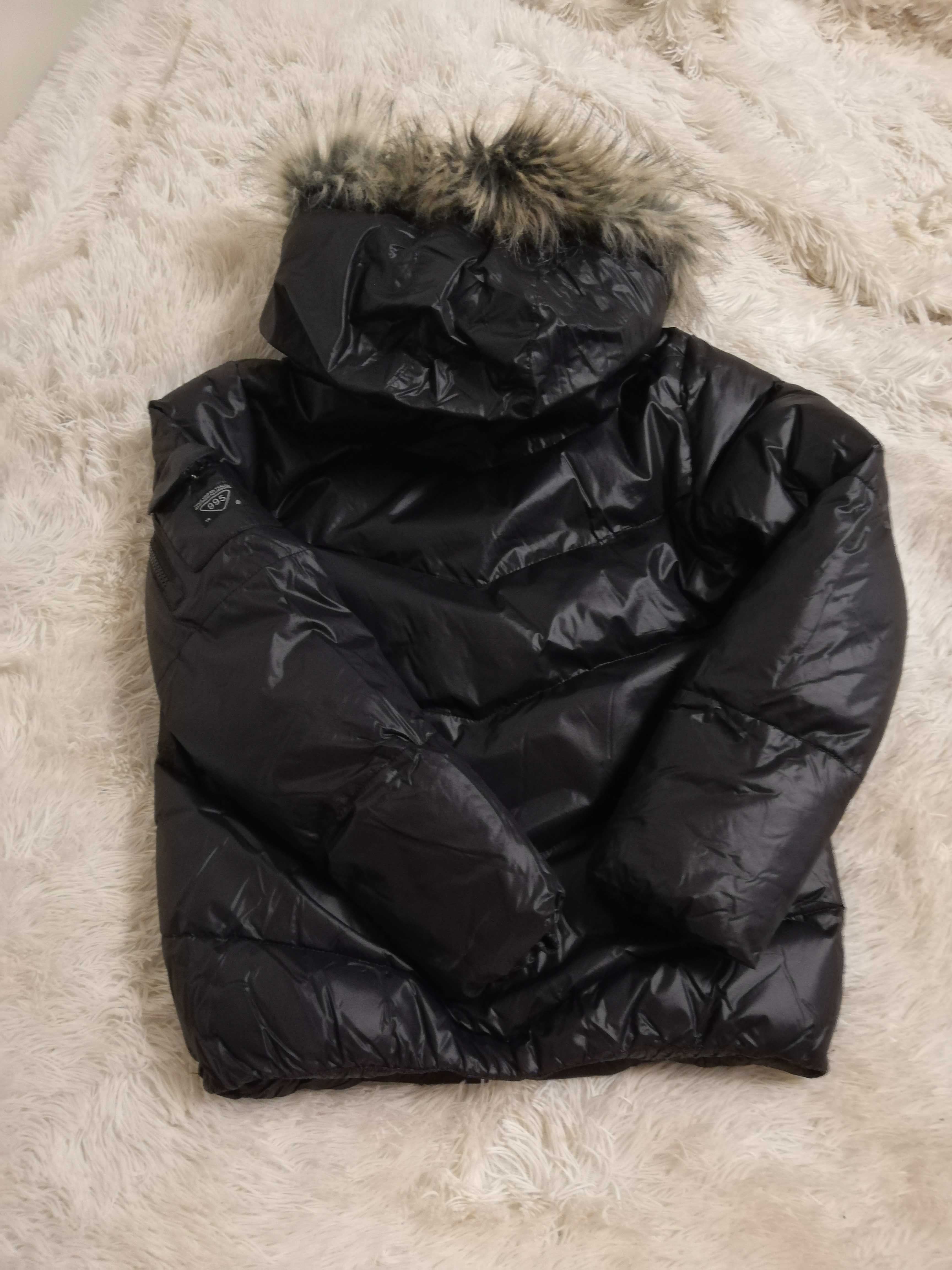 zimowa kurtka 152 158 xs s pikowana czarna kurtka zimowa 140 152