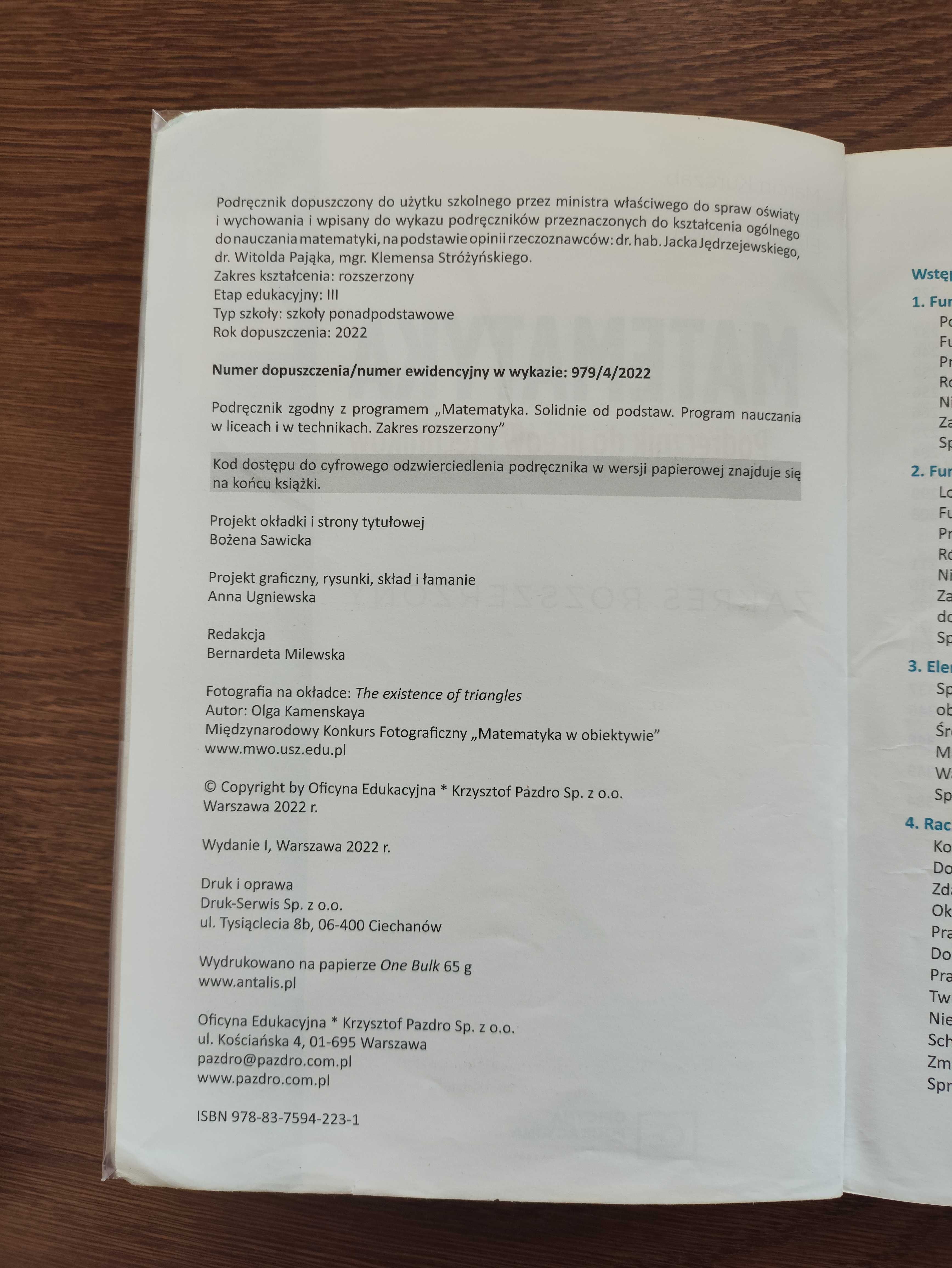 podręcznik PAZDRO matematyka kl. 4 poziom rozszerzony