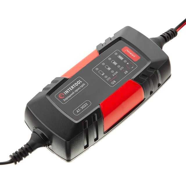 Зарядний пристрій 6/12 В, 2 А, 230 В, 1.2 - 60 А/г INTERTOOL AT-3022
