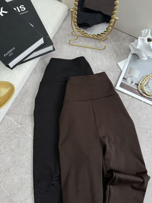 Лосини на флісі шоколад чорний мікродайвінг