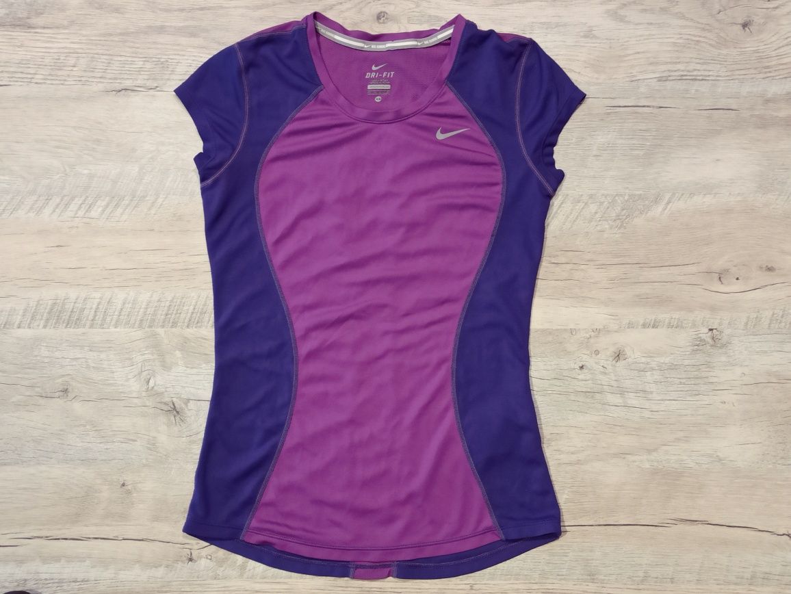 Nike dri-fit t-shirt 34 xs bluzka koszulka fiolet śliwka j nowa sport