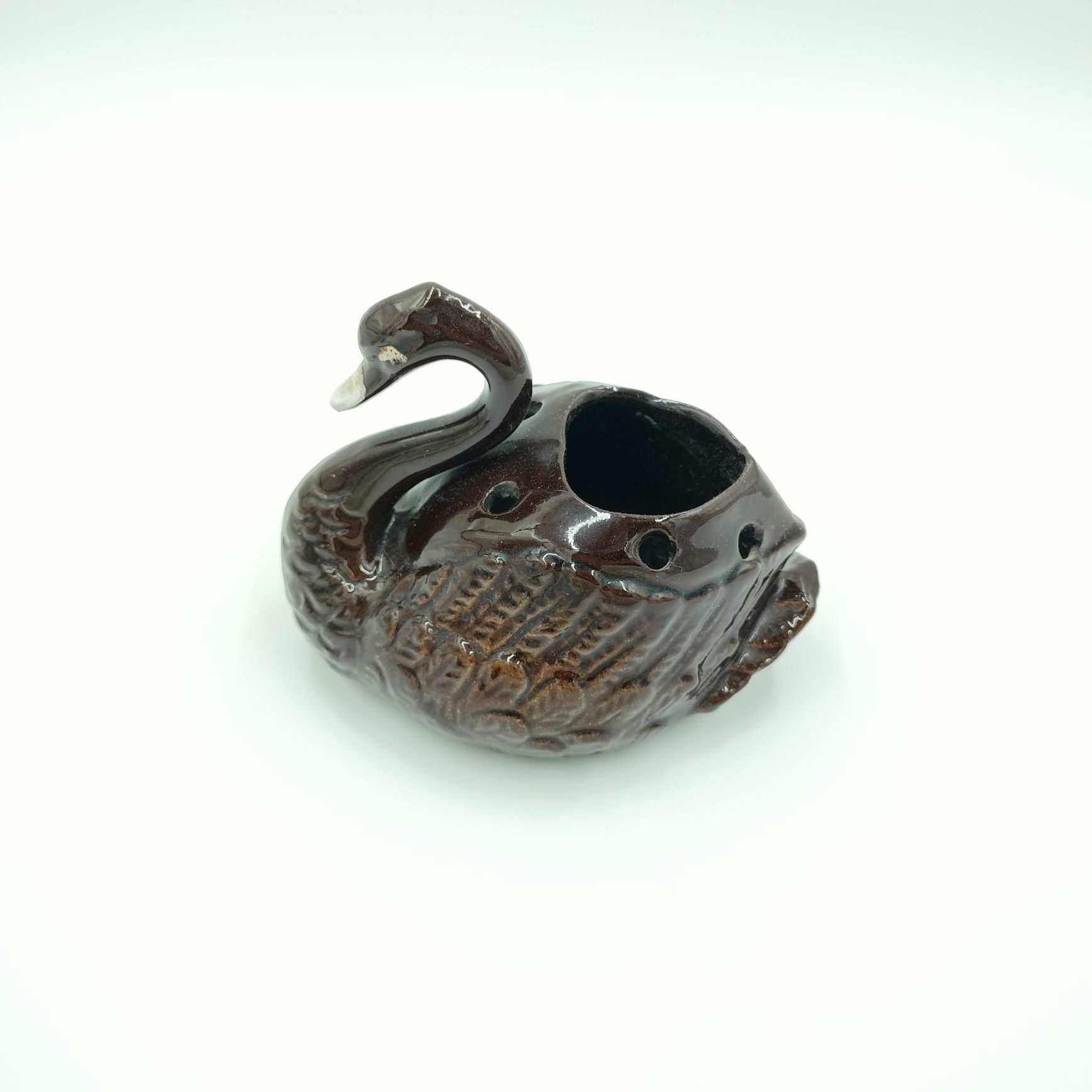 Łabędź Ikebana Figurka Świecznik Prl