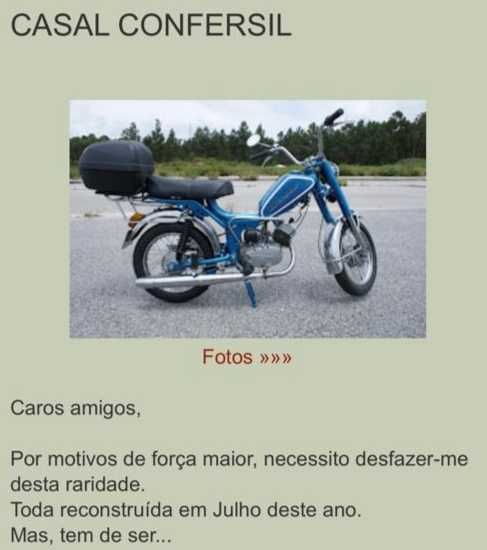 Moto Casal Duas Velocidades / RARIDADE !