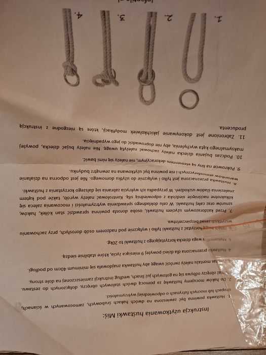 Huśtawka dziecięca do pokoju i ogrodu