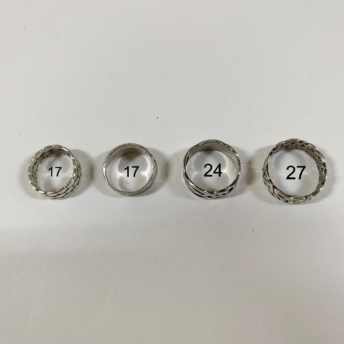 4 aneis de Prata Artesanais