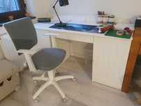 Biurko z krzesłem mebik nordic white